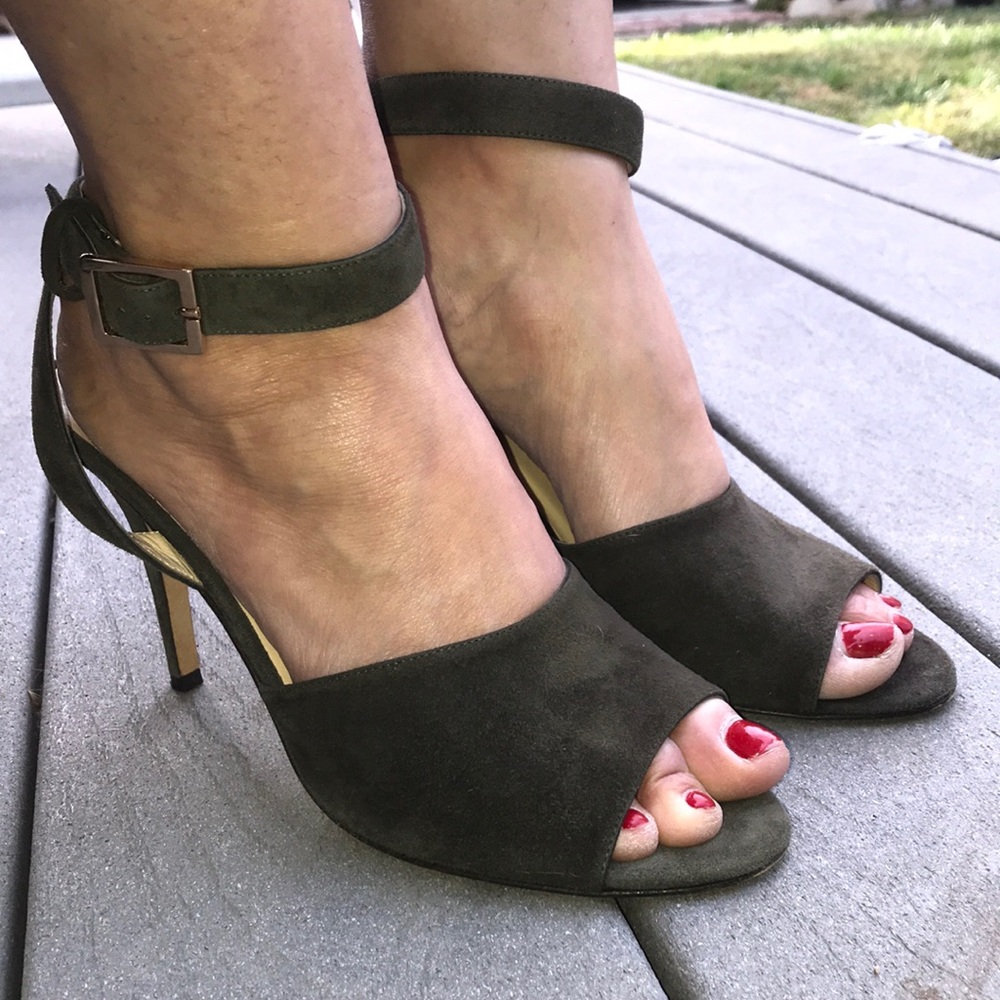 Kate Spade Suede Open Toe Ankle Wrap heels